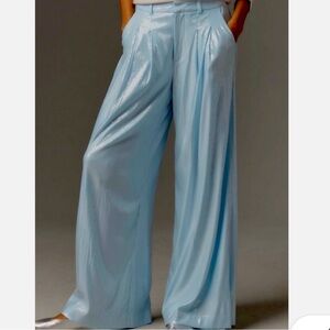 Anthropology Maeve Blue Sliver Sequin Trousers